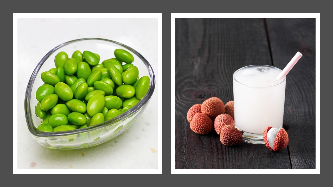 edamame y litchi congelado